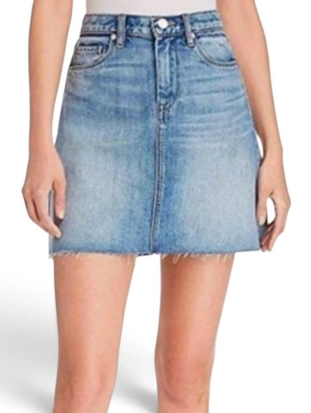 NWOT BLANK NYC X REVOLVE Frayed Hem Denim Skirt - Size 27
